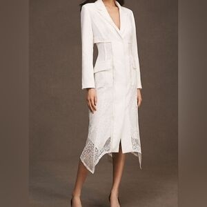 BHLDN Riley Long- Sleeve Lace Midi Blazer Dress.